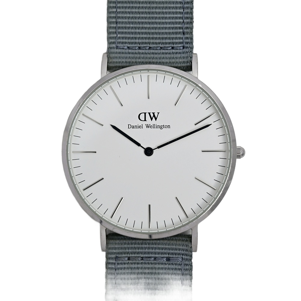 Daniel Wellington Classic Cornwall Light Blue Nylon Strap White Dial 41mm Men's